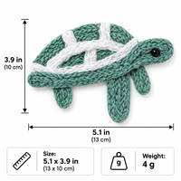 Applique tortue verte au crochet, patch tricoté fait main pour vêtements, sacs, chapeaux, artisanat DIY, couture, décoration, accessoire tortue de mer mignon 5,1 pouces