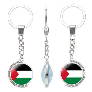 Porte-clés rotatif double face en acier inoxydable et verre, motif drapeau national du Maroc, <span class=keywords><strong>cadeau</strong></span> pour hommes et femmes - Product Image 5