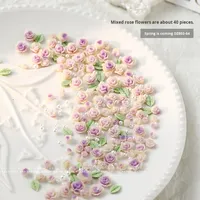 30 pièces de charmes pour ongles en résine de perle 3D de tailles variées, fleurs roses, accessoires pour ongles, décorations de luxe pour ongles, fournitures pour ongles, bijoux pour ongles