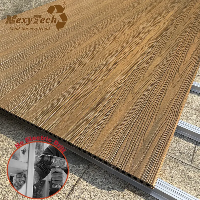 Vente en gros Brevet Clip-On No Gap Seamless Composite Outdoor Portable Co-extrusion Wpc Decking