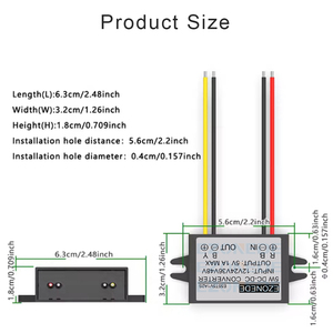 DC <span class=keywords><strong>12V</strong></span> <span class=keywords><strong>24V</strong></span> 36V 48V abaisseur à 5V 1A 5W convertisseur abaisseur transformateur adaptateur d'alimentation étanche Compatible avec la Volt de <span class=keywords><strong>camion</strong></span> de voiture - Product Image 3