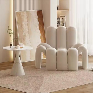 Fauteuil simple en tissu au design nordique créatif, chaise araignée, pour salon et hôtel, personnalisable, chaise décontractée irrégulière - Product Image 1