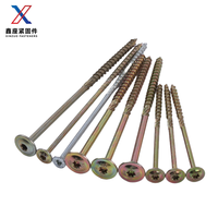 Vis de corde de paille galvanisée en acier au carbone directe d'usine tête Torx de plaquette moletée avec clous en aggloméré système de mesure métrique