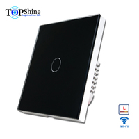Interrupteur tactile Wi-Fi Tuya 2,4 GHz sans neutre, 1 voie, compatible Google Home et Alexa pour commande vocale, norme UE/Royaume-Uni