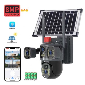 8MP 4 Ống Kính 3 Màn Hình 4K 4G Sim Thẻ Năng Lượng Mặt Trời Ngoài Trời Điện Năng Thấp Mạng Máy Ảnh 360 Ptz IP CCTV Không Dây Wifi Tầm Nhìn Ban Đêm - Product Image 1