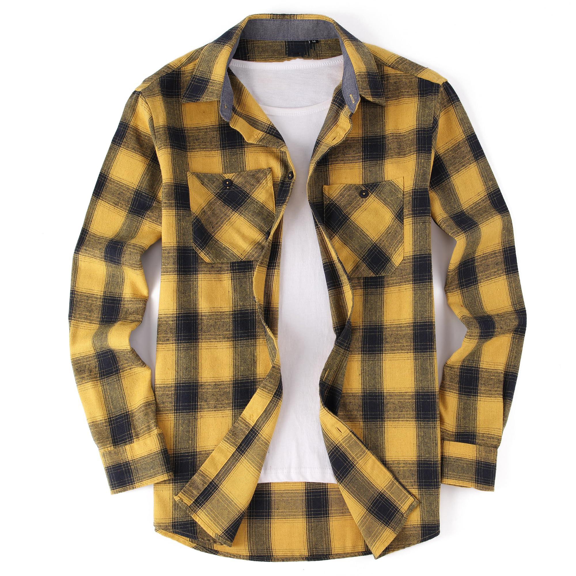 Yellow Black Check Shirt Premium Flannel Casual Style