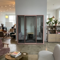 Cabina de Reuniones UNIBOOTH Insonorizada 32dB ISO 23351 Clase A, Resistente al Fuego ASTM-E84 30 Min, Instalación Rápida, para Oficina en Casa, OEM ODM