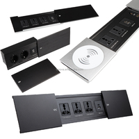 Toma de Corriente Empotrada para Muebles de Oficina con Cubierta Deslizante / Toma de Corriente USB Universal de Montaje Empotrado con NFC para la UE