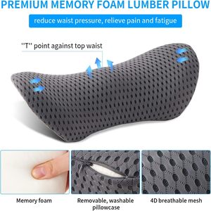 <strong>Car</strong> Seat Cushion &amp; <strong>Headrest</strong> Lumbar Support <strong>Pillow</strong> Breathable Memory Foam Support Cushion Back <strong>Pillow</strong> For Sleeping, Driving - Product Image 3
