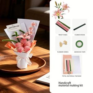 ชุดอุปกรณ์ทำดอกลิลลี่ DIY ยอดนิยม ใช้ท่อทำความสะอาดและก้านเชนิลล์ สำหรับทำช่อดอกไม้แฮนด์เมด - Product Image 5