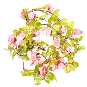 Guirlandes de roses artificielles vertes orchidée, 17 pièces, fleurs en soie plastique multicolores pour arche de mariage, décoration intérieure, enroulement de plafond et de tuyaux - Product Image 5