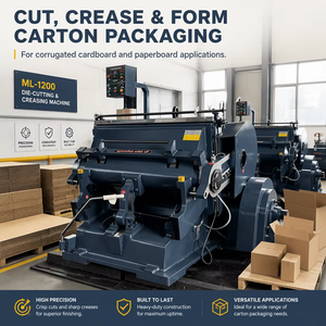 Embalaje semiautomático comercial, papel <span class=keywords><strong>de</strong></span> cartón, cajas <span class=keywords><strong>de</strong></span> cartón cosméticas, alimentación <span class=keywords><strong>de</strong></span> hojas ml 1200, máquinas <span class=keywords><strong>de</strong></span> troquelado Dominator <span class=keywords><strong>de</strong></span> plegado - Product Image 1