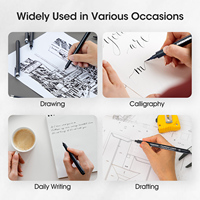 TWOHANDS Pigment Liner Marker Pen Black Fineliner Pens 12 Size Tip Set for Journal Sketching Drawing
