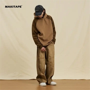 LM1736 Sweat-shirt d'hiver personnalisé avec logo brodé, en polaire 360 g/m², polyester et coton, épais, couleur unie, manches raglan, coupe oversize - Product Image 2