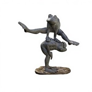 Sculpture d'ornement de grenouilles en bronze décorative et magnifique pour la décoration de jardin - Product Image 1