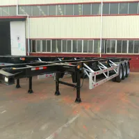 3 Axle 40ft Container Oplegger Chassis Flat Bed Flatbed Trailer