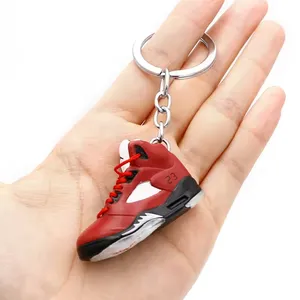 Factory Direct Sale Wholesale High-Quality Bulk Cute 3D Mini PVC Shoe Key Ring Sneaker Keychain