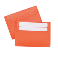 Tarjetero de Cuero con 10 Ranuras, Diseño Delgado de Color Sólido para Tarjetas de Crédito y Carteras, Logotipo Personalizado, Empaque, MOQ Bajo, Precio de Fábrica