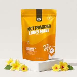 Sachet en papier kraft Mylar imprimé sur mesure, qualité alimentaire, biodégradable, à fond plat, pour poudre de complément alimentaire - Product Image 1