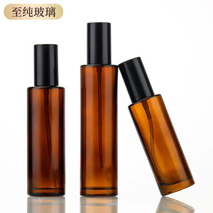 Amber Glass Cosmetic Dispenser 20ml 30ml 40ml 50ml 60ml 80ml 100ml 120ml <b>Pump</b> <b>Bottle</b> For Toner Spray Portable Sample - Product Image 2