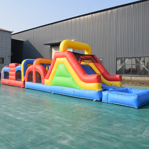 Parcours d'obstacles gonflable commercial 14x3 pour enfants et adultes, équipement de parc d'attractions en plein air - Product Image 2