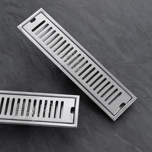 YOTO 304 Paslanmaz Çelik Koku Önleyici Büyük Kapasiteli Uzun Şerit Yer Süzgeci Modern Sade Tasarım Banyo Siyah Çizgili - Product Image 3