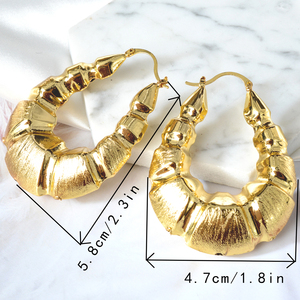 Pendientes de Aro Grandes de Cobre de Alta Calidad con Baño de Oro de 14K para Mujer, Estilo Hip Hop, Personalizables, Ideales para Bodas y Fiestas - ¡Gran Venta Africana! - Product Image 6