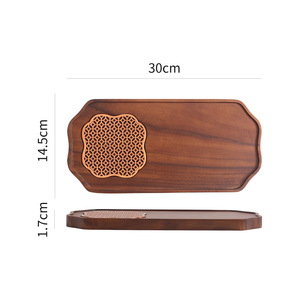 Walnut Wood <b>Tea</b> <b>Tray</b> With Drainage Hole For Dry Brewing Simple Style Eco Friendly - Product Image 5