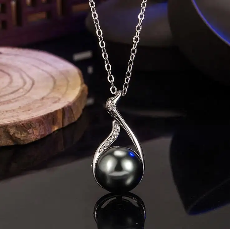 Imitare il regalo del partito femminile Fine del pendente della collana dei gioielli della perla nera di Tahiti