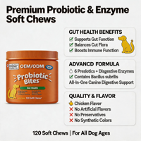 Probiotiques et Enzymes pour Animaux de Compagnie sous Forme de Friandises Tendres avec Huile de Poisson et Calcium pour la Santé Digestive et un Apport Protéiné Élevé - OEM/ODM pour Chiens et Chats