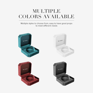 Muestra Gratuita de Caja de Joyería Mini de Lujo en Terciopelo y Cuero Sintético Color Caqui con Logotipo Personalizado, Caja de Empaque para Pulseras y Anillos - Product Image 5