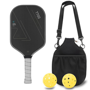 T700 Pickleball Paddle 16mm Carbon Fiber Anti Slip <b>Training</b> Equipment With Mesh Carry Bag And Balls - Product Image 1