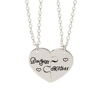Sense Jewelry Collier mère-fille plaqué or 18 ct Collier cœur pour la fête des mères
