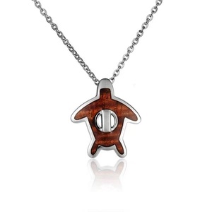 Colgante de Plata de Ley 925 con Madera de Koa, Colgante de Diente de Tiburón de Madera de Koa Tropical Hawaiana - Product Image 6