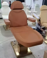 SW Luxe 3 Moteurs Électrique Réglable PU Chaise Cosmétique Design Moderne Visage Lit Cils Salon De Beauté Table De Massage En Métal
