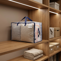 Sacs de rangement pliables extra-larges en polypropylène robustes avec fermetures éclair et poignées de transport - Réutilisables pour le voyage et le camping (Sacs Bohèmes)