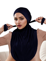 Pañuelo Árabe Nuevo de Color Liso con Doble Borde Redondo, Velo Protector Solar para Mujeres Musulmanas, Pañuelo para la Cabeza, Hiyab, Gorro Interior, Turbante