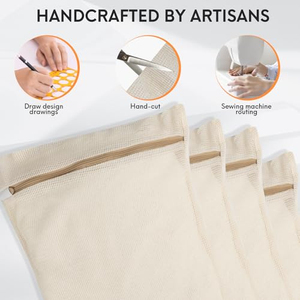 Sacs à linge en coton biologique personnalisés, grands et durables, avec fermetures éclair robustes et maille respirante, pour vêtements délicats - Product Image 3