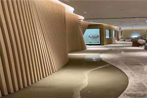 Revêtement métallique en <span class=keywords><strong>aluminium</strong></span> à grain de bois, tube carré / lambris pour la décoration murale extérieure - Product Image 3