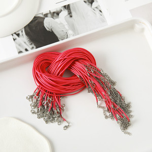 สร้อยคอเชือกแว็กซ์เกาหลีหลากสี DIY ทำมือด้วยด้ายหนังรูปตัว U ดีไซน์เรียบง่ายสำหรับผู้หญิง สายต่อขยาย 10 ซม. - Product Image 4
