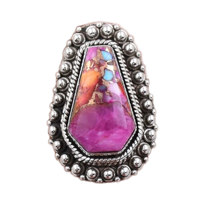 Trendy Orange Dahlia Copper Turquoise <b>Ring</b> 925 Sterling <b>Silver</b> Wedding Gemstone <b>Rings</b> for Women's Claw <b>Set</b> Anniversary Jewelry - Product Image 4