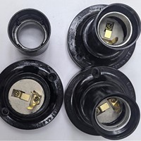 Douille de lampe à vis E27 en céramique recouverte de bakélite, 250V, résistante aux hautes températures, ignifuge, type à montage en surface