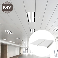 Panneau de plafond suspendu en aluminium linéaire moderne MEIYU, panneau de plafond ignifuge en métal pour usage commercial, hospitalier et extérieur