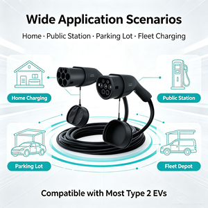 Câble de recharge EV Type <span class=keywords><strong>2</strong></span> vers Type <span class=keywords><strong>2</strong></span> 16A 32A 3,5/7kW 11/22kW Double prise AC Câble de connexion personnalisé en TPU pour recharge EV - Product Image 4
