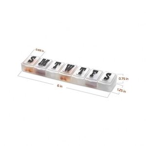 <b>7</b> Compartment Small Pill Box Plastic Capsule Case for Vitamins and <b>Tablets</b> White - Product Image 2