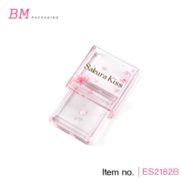 Boîtier compact carré transparent rose vide pour fards à paupières, conteneur de palette de fards à paupières en plastique de luxe 30,55 mm