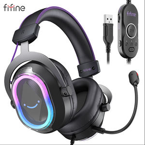 หูฟังเกมมิ่งแบบมีสาย <span class=keywords><strong>FIFINE</strong></span> H13 ไดนามิกไดรเวอร์ พร้อมไฟ RGB สีสันสดใส แผ่นรองหูหนังตามหลักสรีรศาสตร์ กล่องควบคุม สำหรับไลฟ์สตรีมมิ่ง ใช้กับคอมพิวเตอร์ผ่านพอร์ต USB - Product Image 1