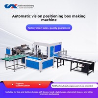 Machine de positionnement visuel entièrement automatique pour boîtes avec couvercle et plateau, dotée d'une fonction de collage de boîtes