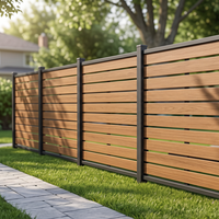 Panneau de clôture WPC co-extrudé 159x20.4mm, panneau de brise-vue pour système de clôture à encastrer sur poteau en aluminium