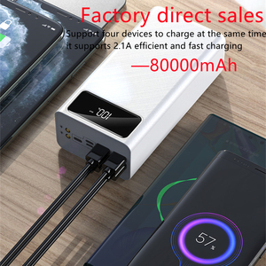 Power Bank 80000MAh Kapasitas Besar, Bank Daya 4 Port USB Output 80000MAh Kapasitas Besar Harga Grosir